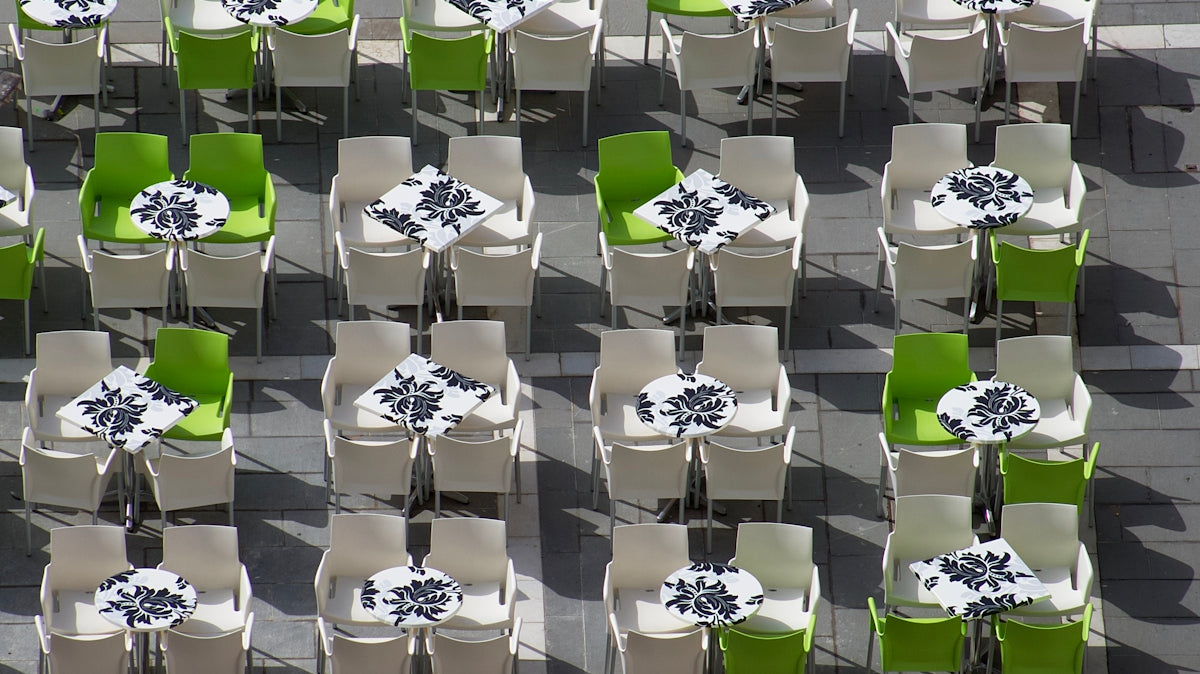 white and green hanging decors