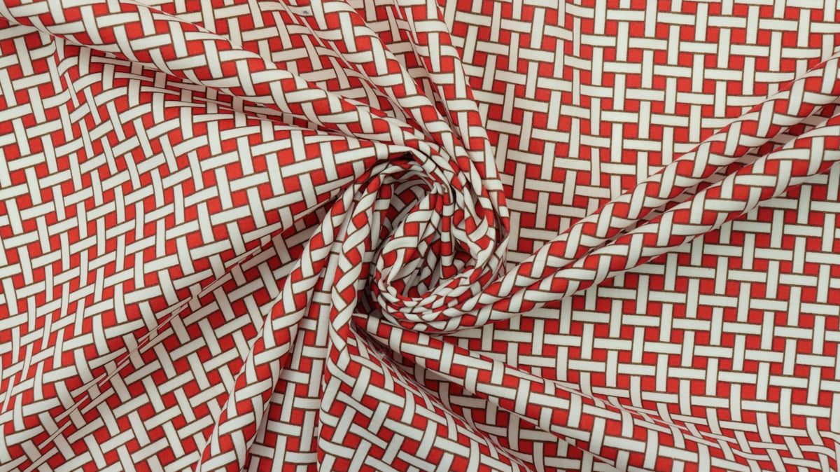 a red and white checkered fabric