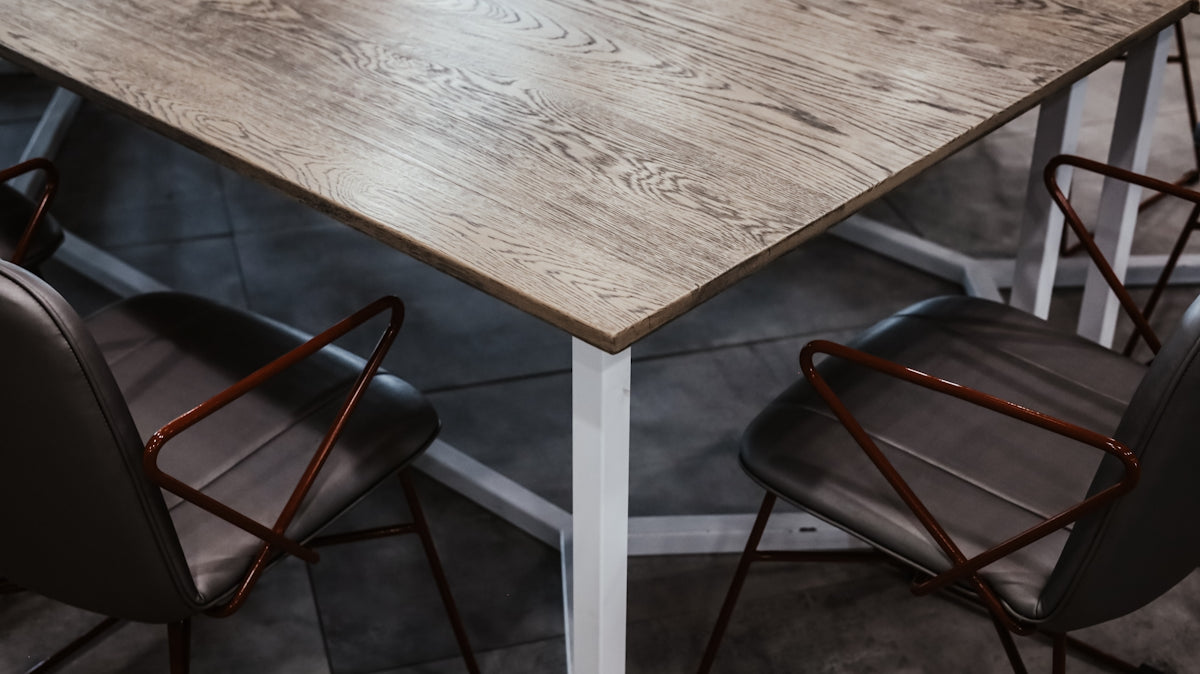 a table with chairs around it
