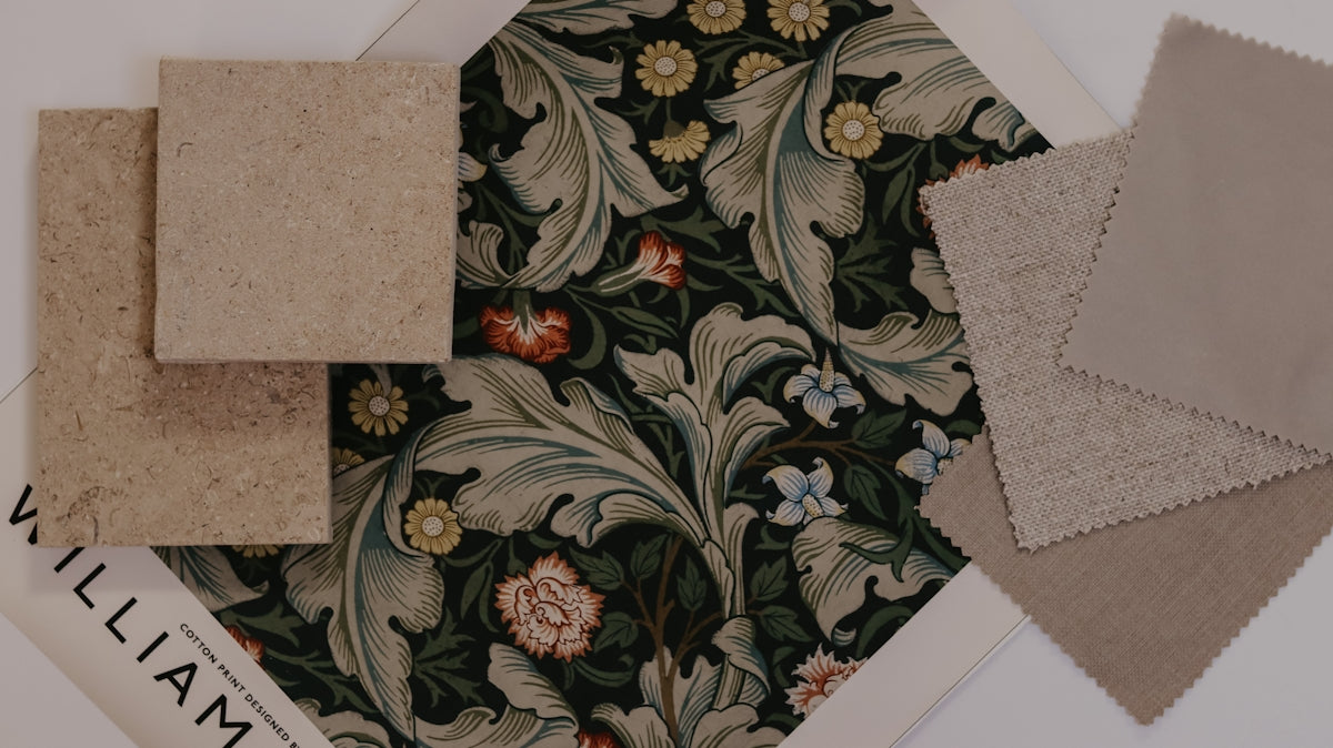 a table topped with different types of wallpaper
