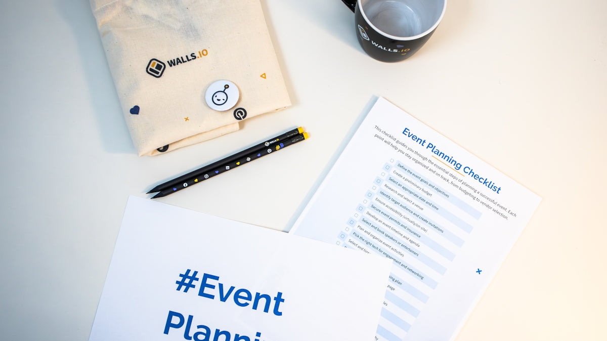 #Event Planning checklist with a pen and mug on a desk, featuring a stylish design.