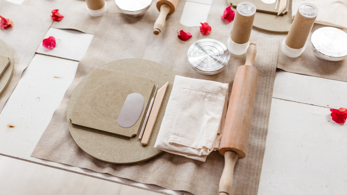 A table is set with plates and napkins