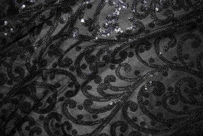 Andorra Sequin Fabric – Black