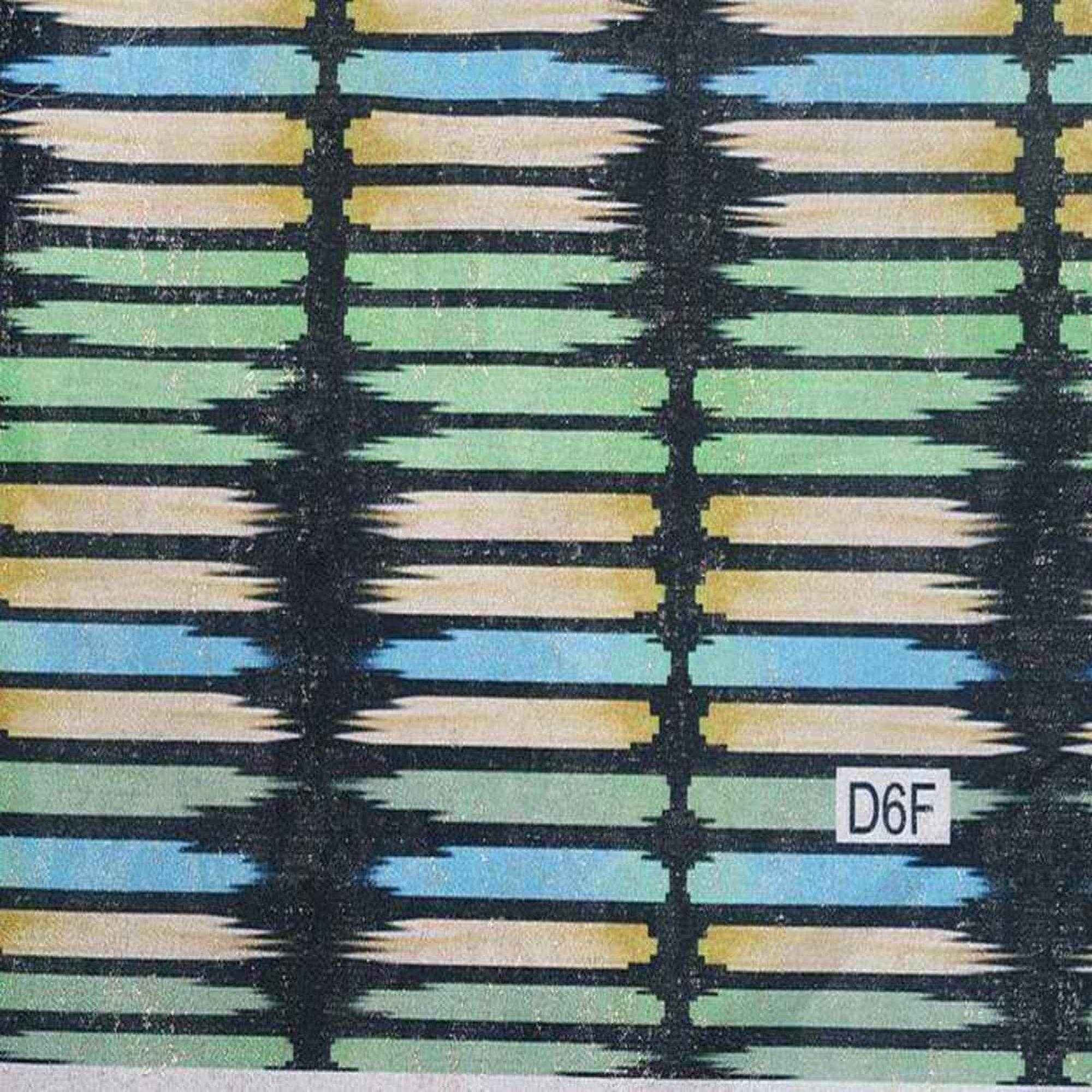 Green/Black AURURA Rectangular Blocks Digital Print Metallic Fabric - Cotton Hand - 58 Inch. in Width Fabric by the Yard - 58 Inch Wide