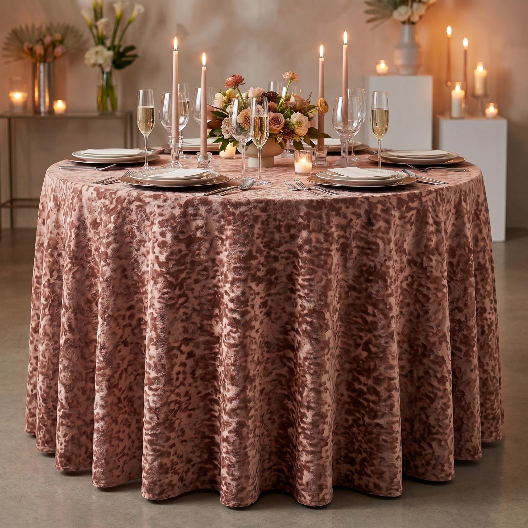 Allendale Brown Tablecloth — styled table