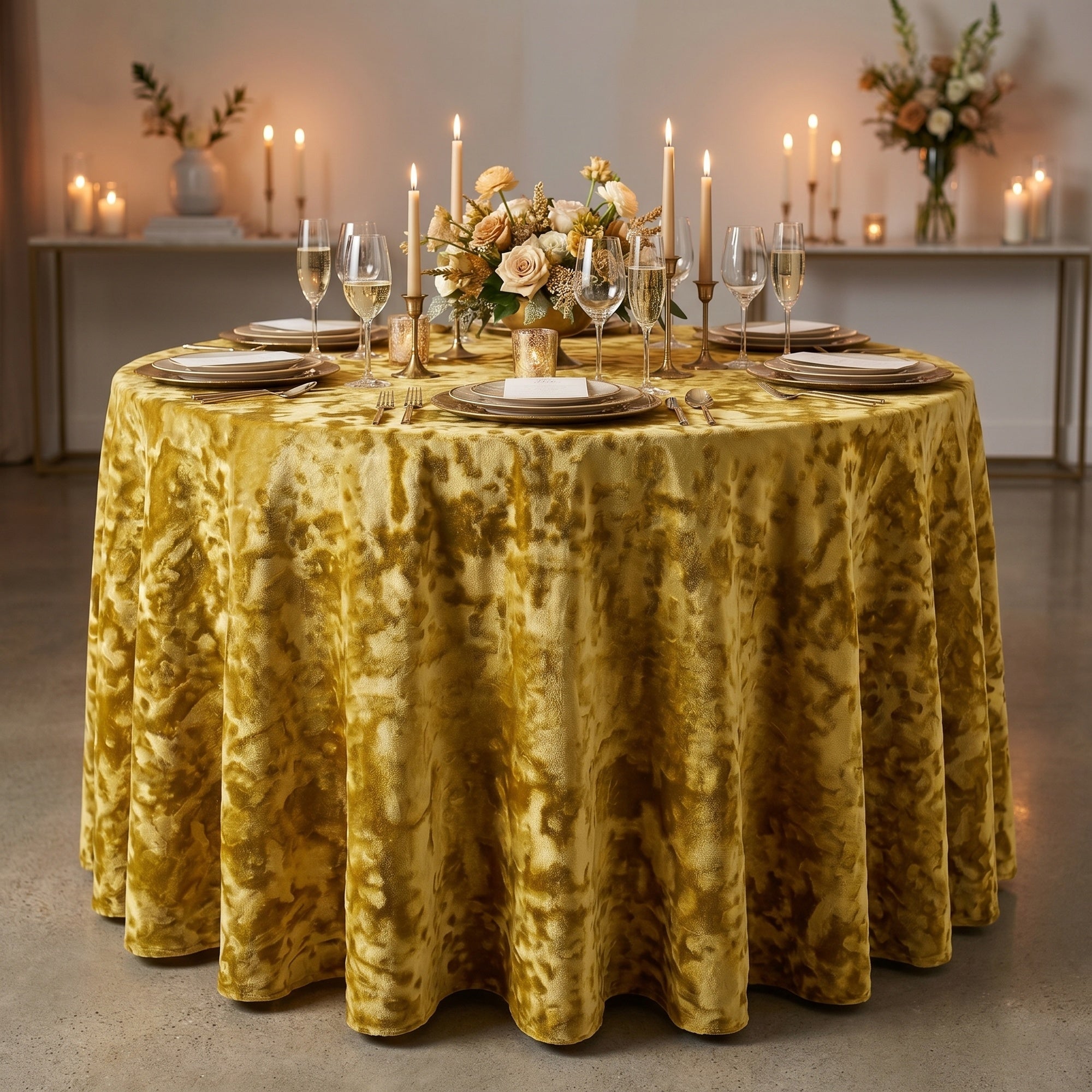 Allendale Maize Tablecloth — styled table