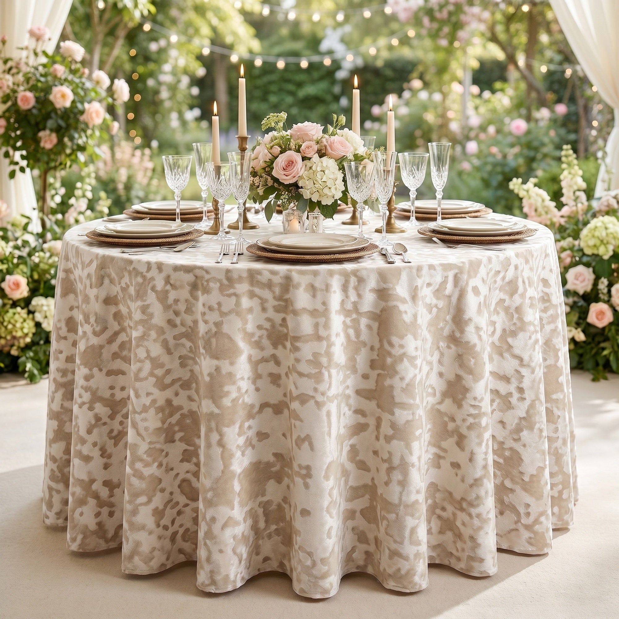 Allendale Natural Tablecloth — styled table