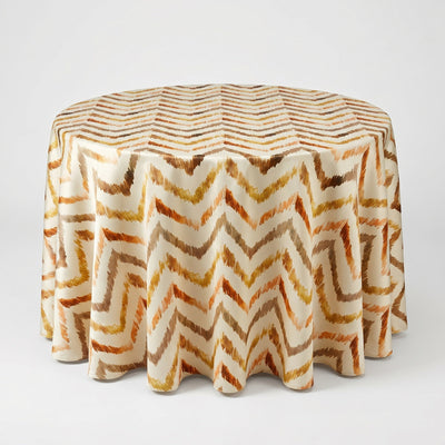 Atrium Ikat Chevron Print Tablecloth – Brown