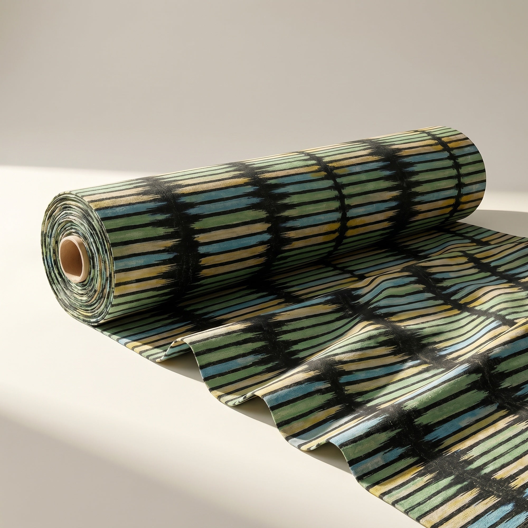 Aurura Green/Black Fabric — fabric roll