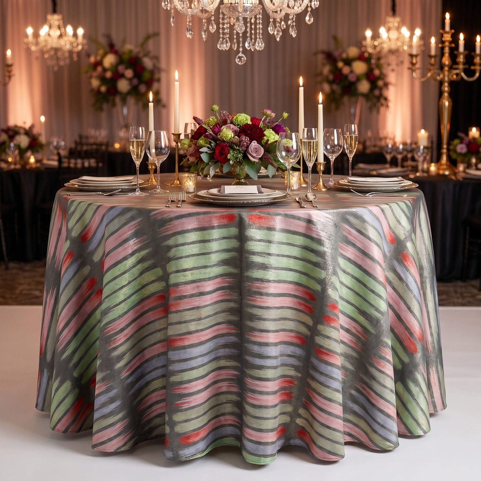 Aurura Misty Grey Tablecloth — styled table