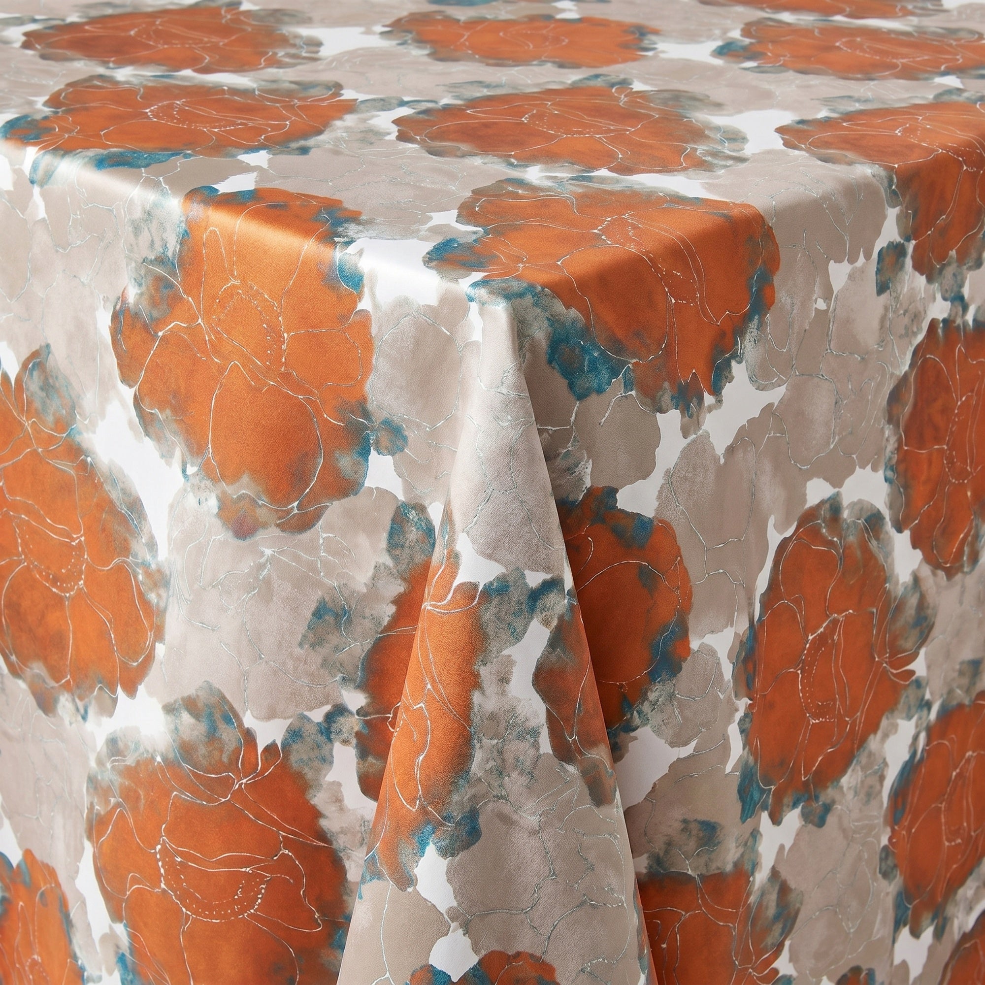 Azalea Orange Tablecloth — fabric detail