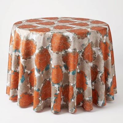Azalea Floral Print Tablecloth – Orange