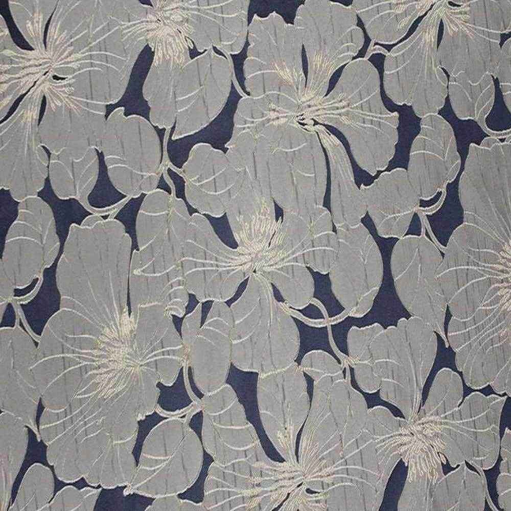 Navy Cambridge Floral Jacquard Fabric by the Yard - 55 Inch Wide