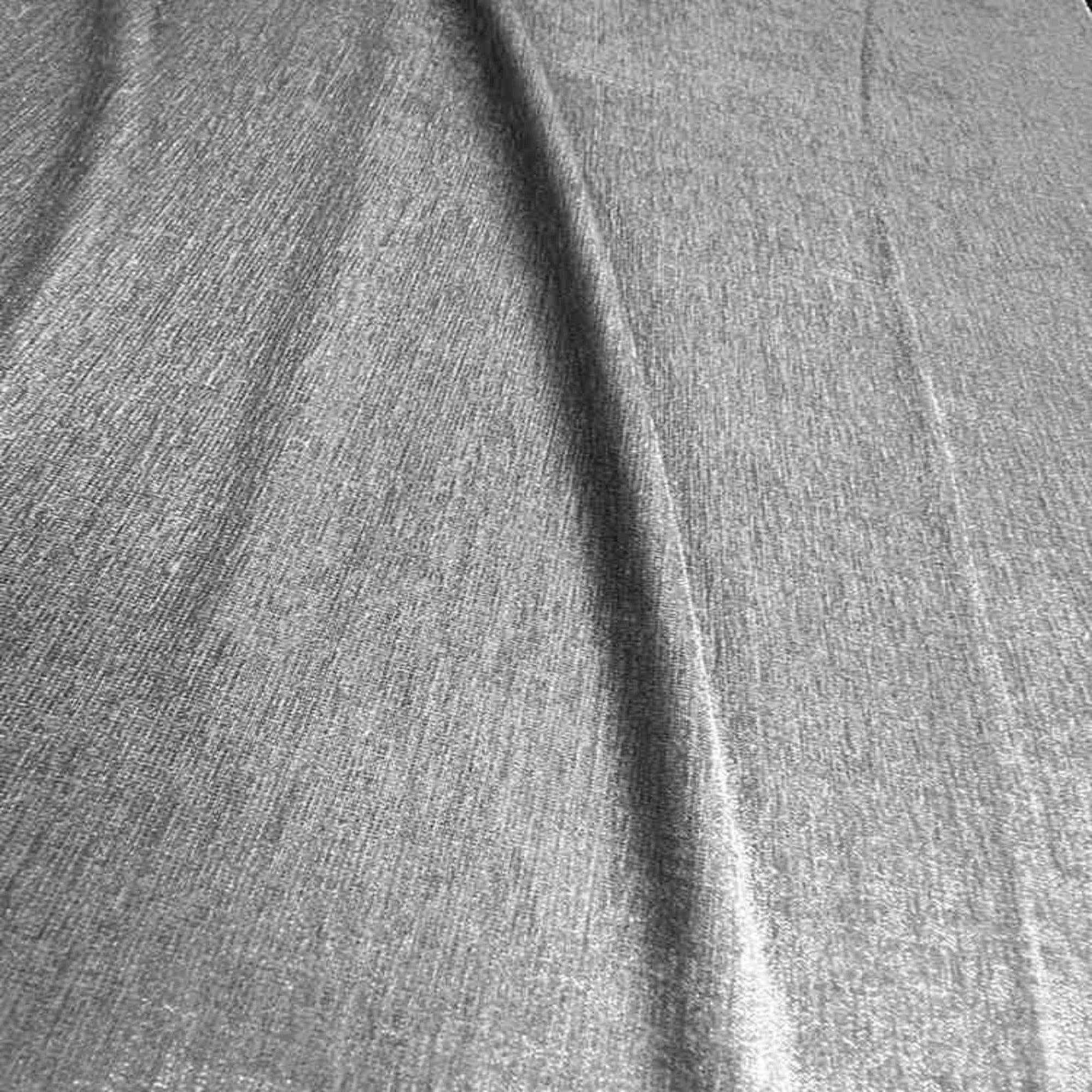 Silver Chenille Soft Velvet Fabric by the Yard - 118 Inch Wide