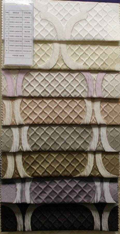 Times Around Jacquard Fabric – Chocolate