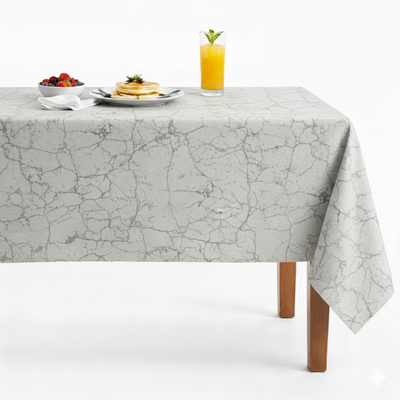 Calcutta Metallic Jacquard Tablecloth – Crystal
