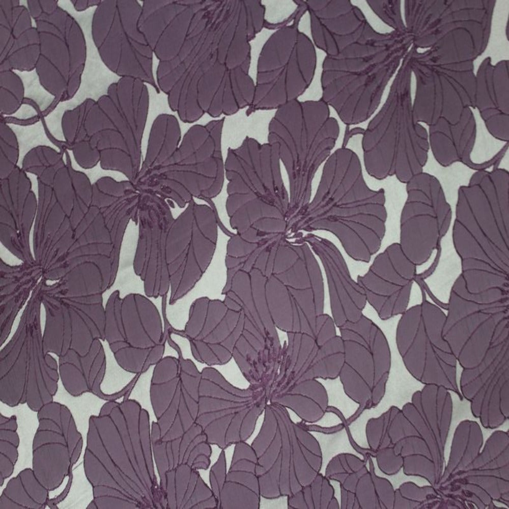 Purple Cambridge Floral Jacquard - Custom Tablecloths