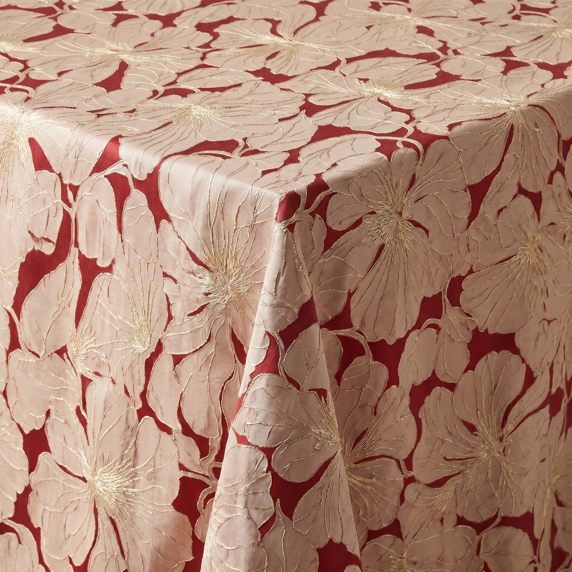 Cambridge Wine Tablecloth — fabric detail