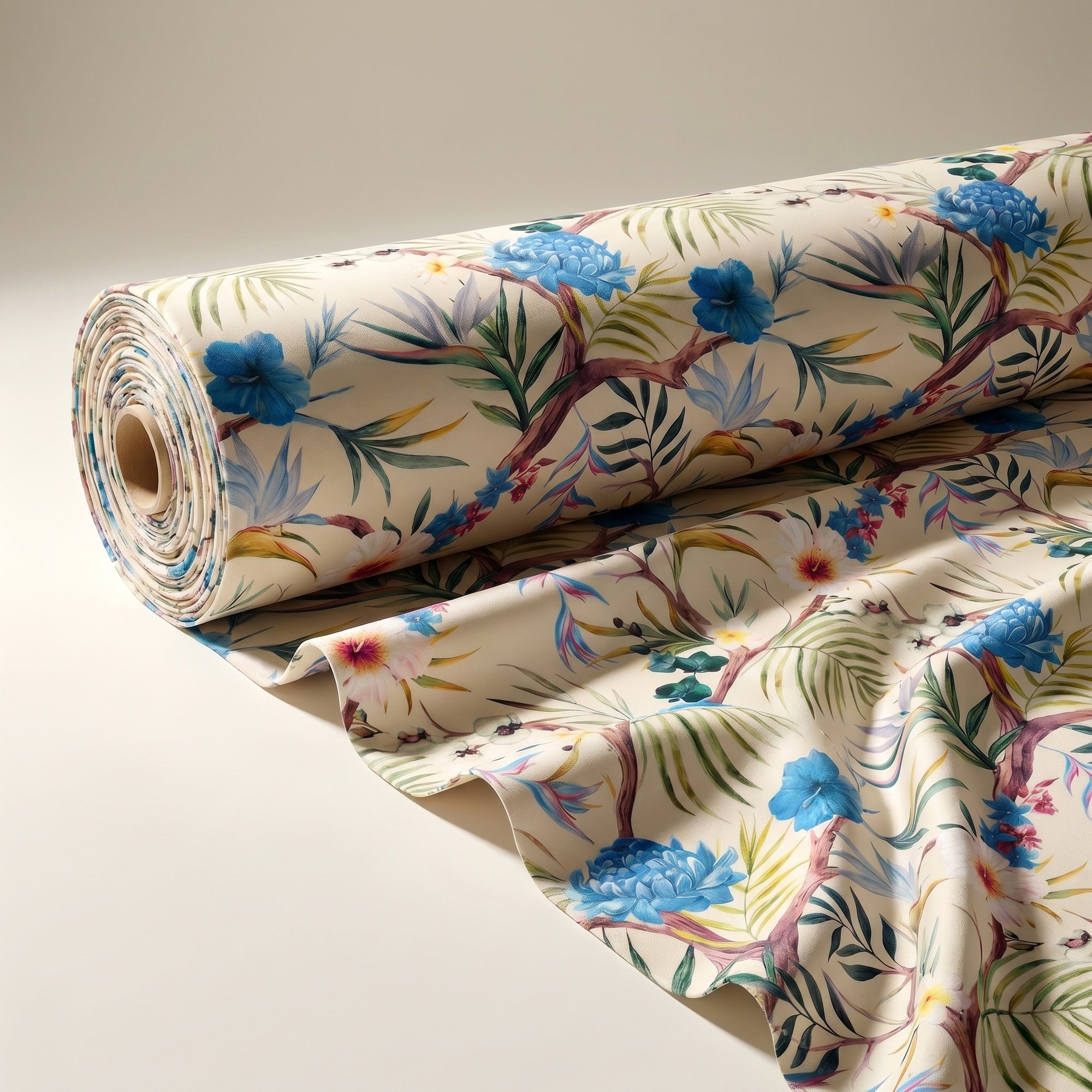 Carnation Blue Fabric — fabric roll