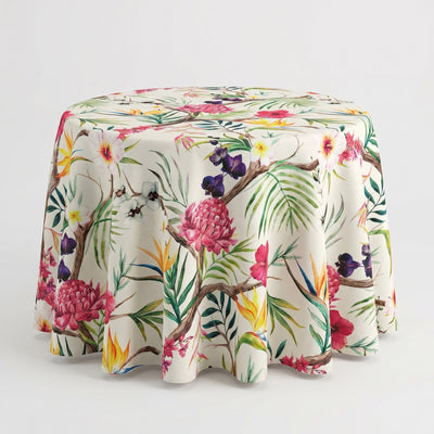 Carnation Floral Print Tablecloth – Red