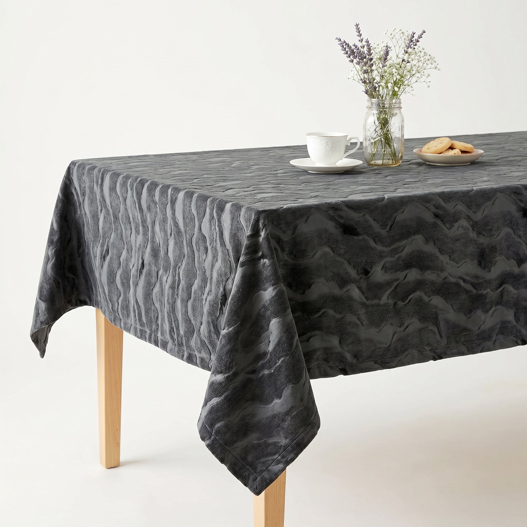Celeste Black Tablecloth