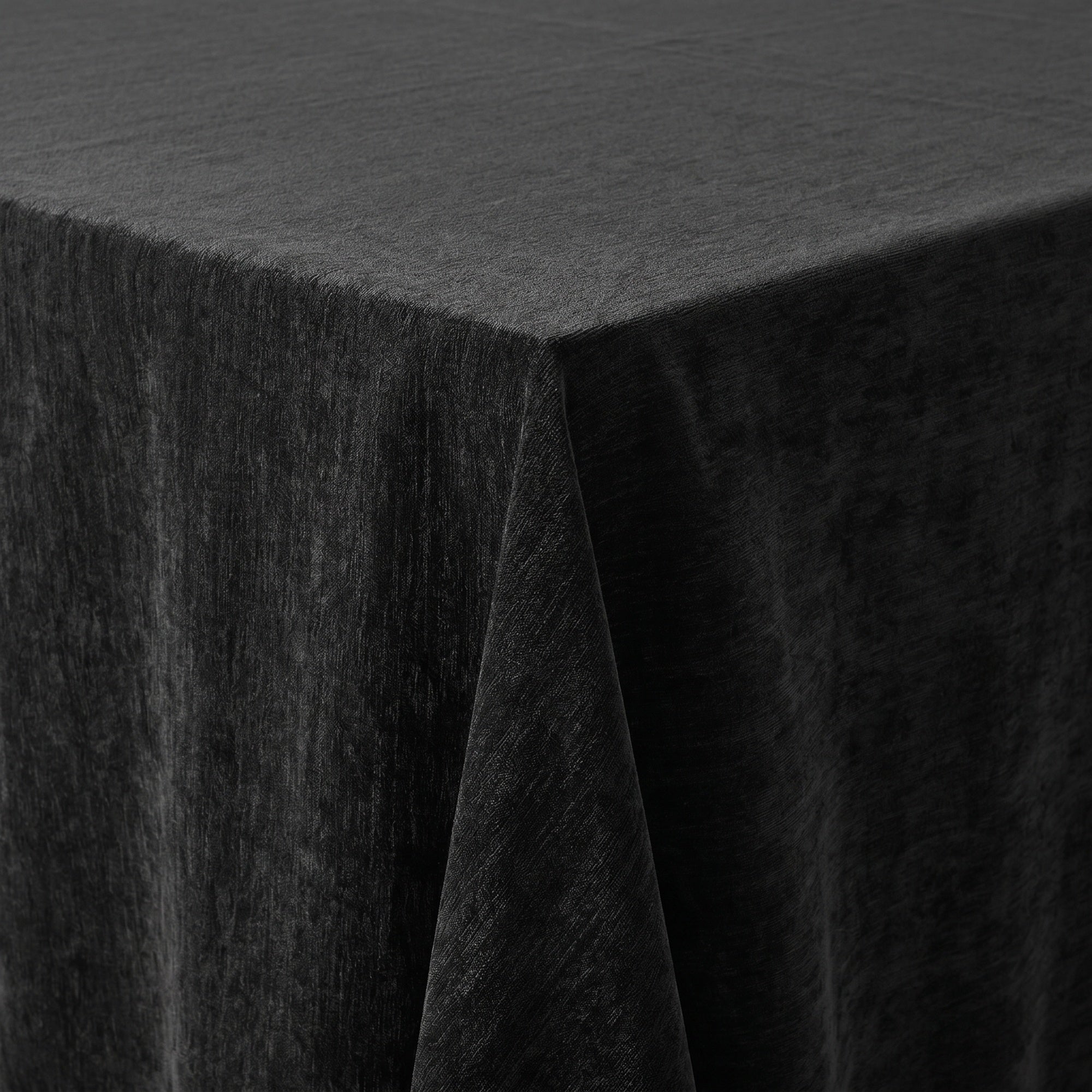 Chenille Black Tablecloth — fabric detail
