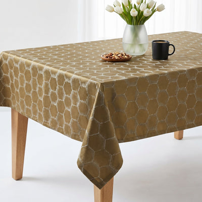 Frontier Jacquard Tablecloth – Brass