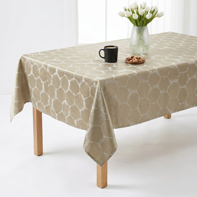 Frontier Jacquard Tablecloth – Taupe