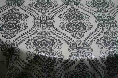 Glitter Sequin Fabric – White Silver