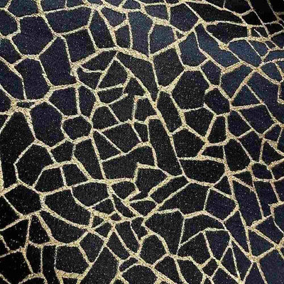 Gravel Jacquard Fabric – Navy/Gold