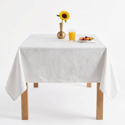 Garden Jacquard Tablecloth – White