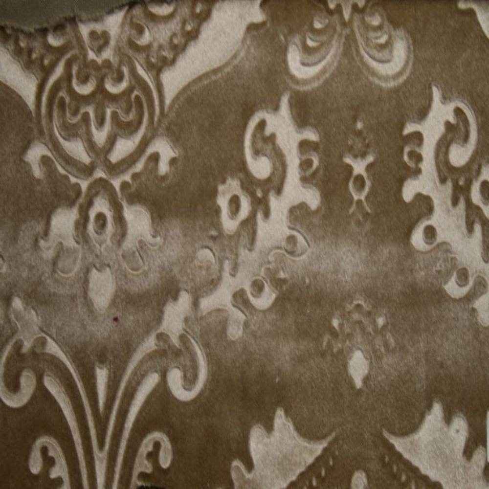 Cafe Brocade Damask Velvet Fabric by the Yard - 58 Inch Wide