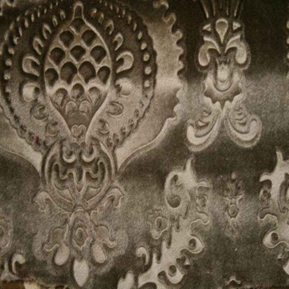Taupe Brocade Damask Velvet Fabric by the Yard - 58 Inch Wide