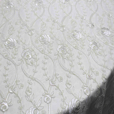 Holiday Mesh Fabric – White