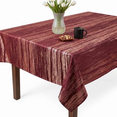 Inline Metallic Jacquard Tablecloth – Wine