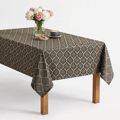 Ladino Ogee Jacquard Tablecloth – Onyx