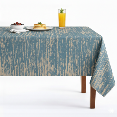 Lanora Distressed Vertical Strié Jacquard Tablecloth – Blue
