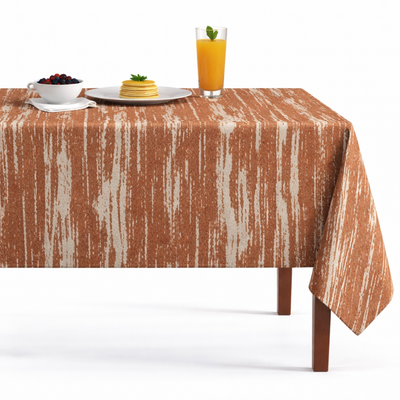 Lanora Distressed Vertical Strié Jacquard Tablecloth – Cinnamon