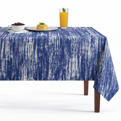 Lanora Distressed Vertical Strié Jacquard Tablecloth – Gold Navy