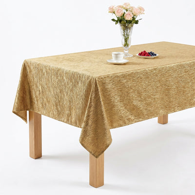 Luxurious Crushed Tablecloth – Mocha