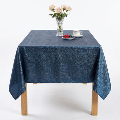 Luxurious Crushed Tablecloth – Navy