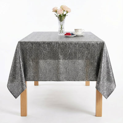 Luxurious Crushed Tablecloth – Silver