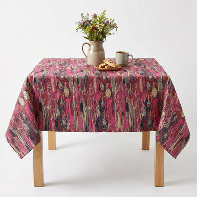 LYNN Metallic Jacquard Print Tablecloth – Fuchsia