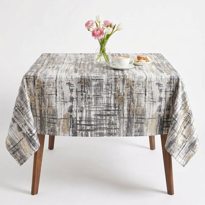 Lynsfield Metallic Jacquard Print Tablecloth – Ebony
