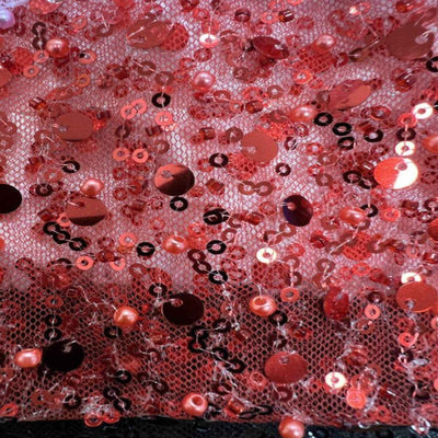 Tulle Mesh Fabric – Red