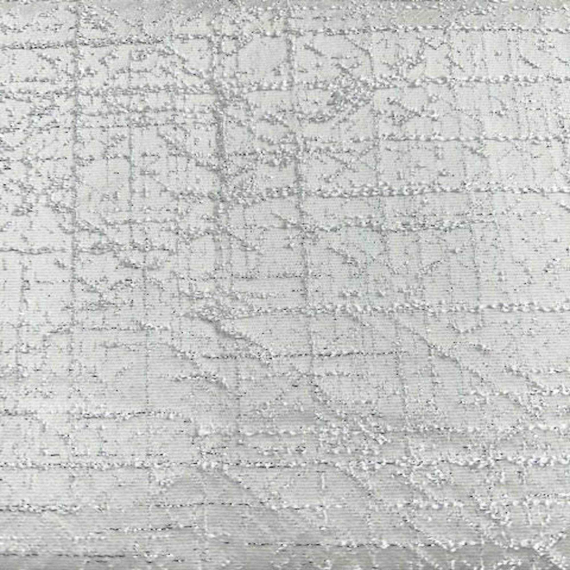 White Mumbai Sparkling Jacquard Fabric with Glitzy Yarn Fabric by the Yard - 118 Inch Wide