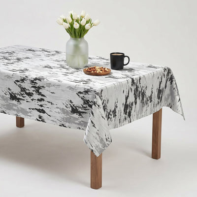 Marmore Marbled Jacquard Tablecloth – White