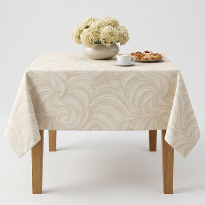 New Delhi Metallic Flower Jacquard Tablecloth – Crystal