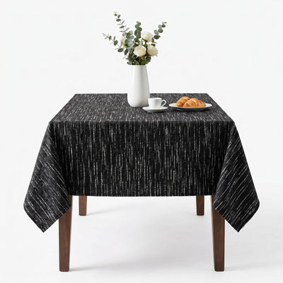 Noble Textured Jacquard Tablecloth – Onyx