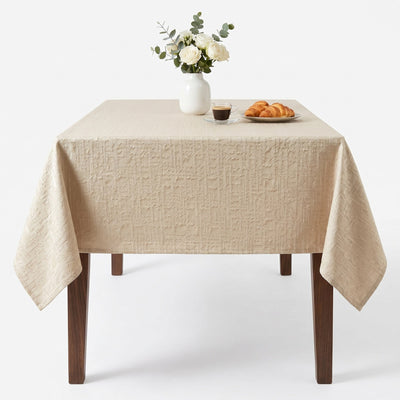 Noble Textured Jacquard Tablecloth – White